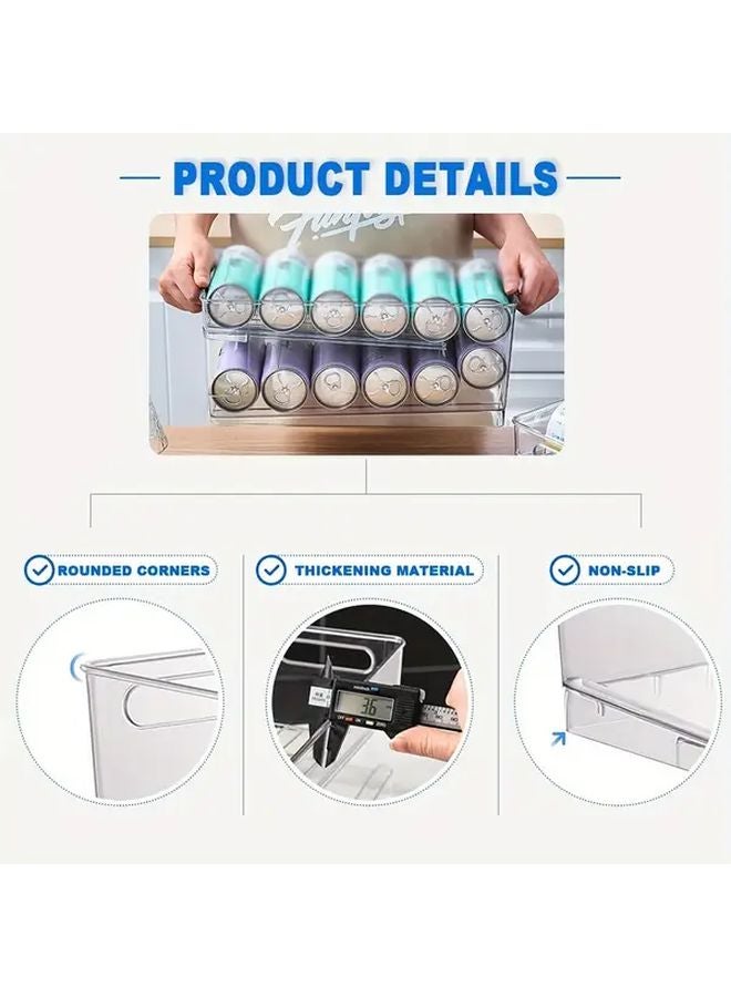 1pc Portable Refrigerator Organizer Automatic Filling Sorting Double Layer Drawer Storage Rack - Image 4